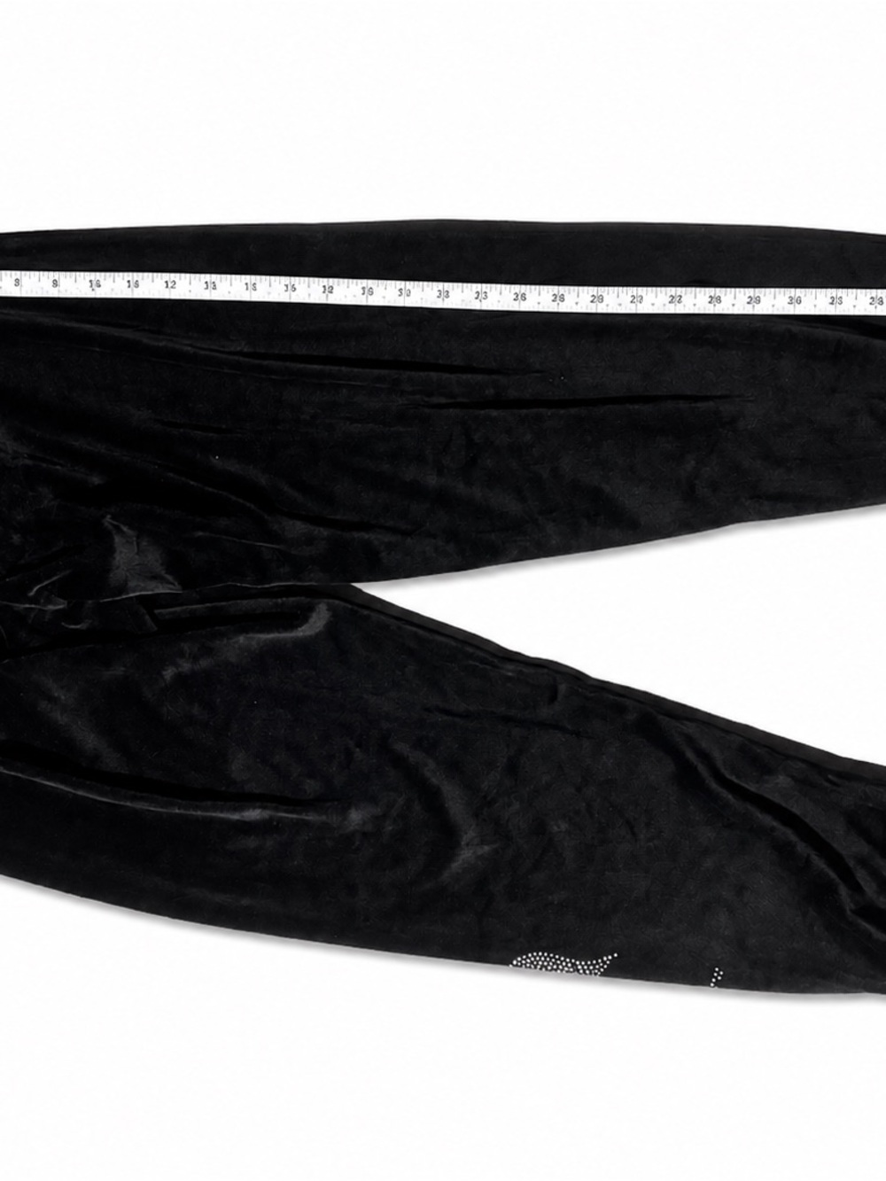 🖤 Juicy Couture Black Velour Rhinestone Joggers – Size Small - Picture 8 of 9